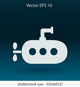Flat submarine icon.