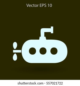 Flat submarine icon.