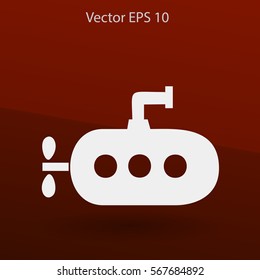 Flat submarine icon.