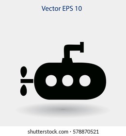 Flat submarine icon.