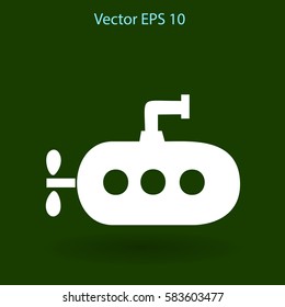 Flat submarine icon.