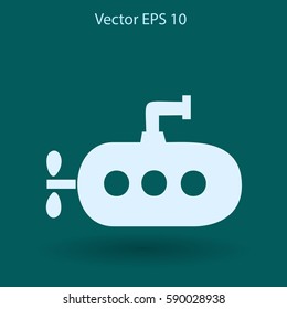 Flat submarine icon.