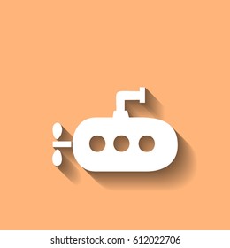 Flat submarine icon.