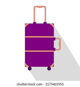 Flat suitcase logo highlighted on a white background. The cartoon vector icon is highlighted on the white background of the suitcase. Vector luggage icon. vector illustration. Flat design style.
