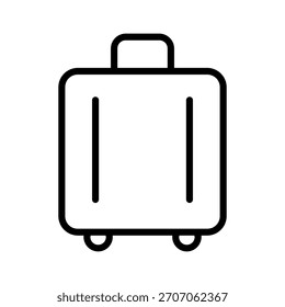 Ícone de mala plana ou bagagem. Ilustração vetorial para embalagem, férias e viagens internacionais.