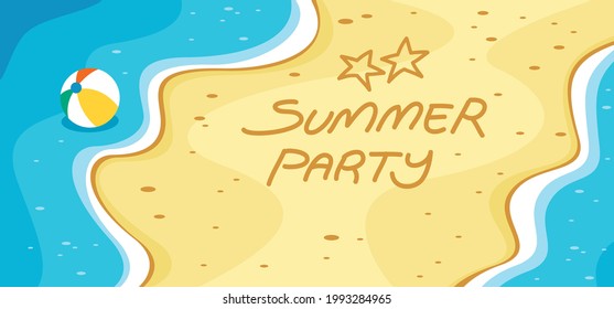 Flat Summer Banner With Cartoon Character