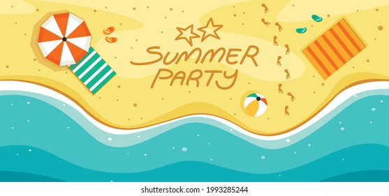 Flat Summer Banner With Cartoon Character