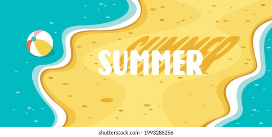 Flat Summer Banner With Cartoon Character