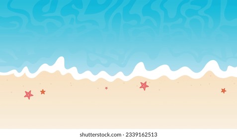 fondo de playa de verano llano con olas de mar