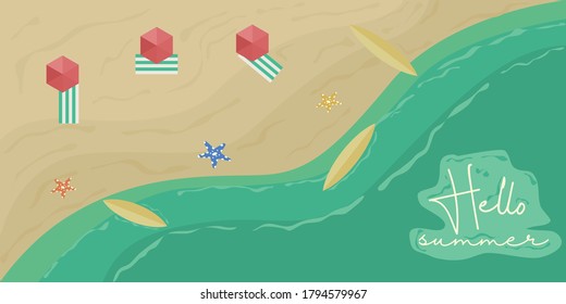 flat summer day background design illustration for wallpaper, poster and advertising.