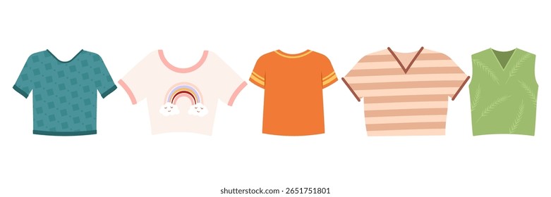 Flat summer fashion clothes, shoes, swimwear and accessories collection Set