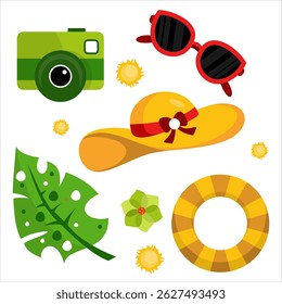 Flat summer party element collection vector design