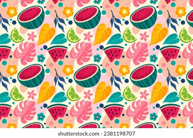 Flat summer pattern design vector in eps 10