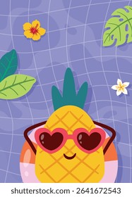 Flat summer time background illustration