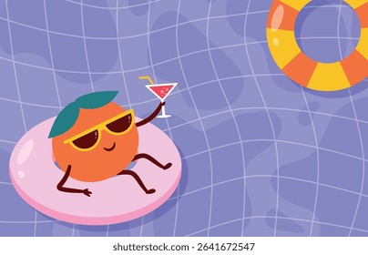 Flat summer time background illustration
