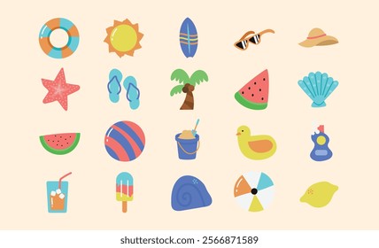 Flat Summertime Vibes Vector Pack