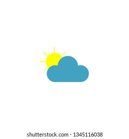 Flat sun and cloud weather web icon. Vector illustration.