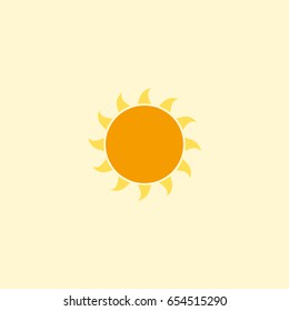 Flat Sun Element. Vector Illustration Of Flat Sunshine Isolated On Clean Background. Can Be Used As Sun, Sunshine And Sunny Symbols.