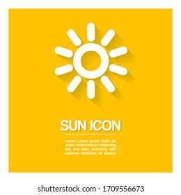 Flat sun icon design with long shadow