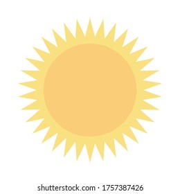 Flat sun icon. Nature and summer flat illustration element.