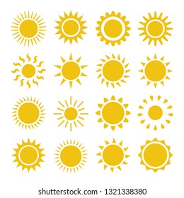 Flat sun icon. Sun pictogram. Trendy vector summer symbol for website design, web button, mobile app. Template vector illustration.