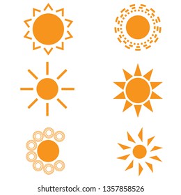 Flat sun icon. Sun pictogram. Trendy vector summer symbol for website design, web button, mobile app. Template vector illustration.