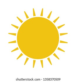 Flat sun icon. Sun pictogram. Trendy vector summer symbol for website design, web button, mobile app. Template vector illustration. 