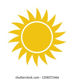 Flat sun icon. Sun pictogram. Trendy vector summer symbol for website design, web button, mobile app. Template vector illustration. 