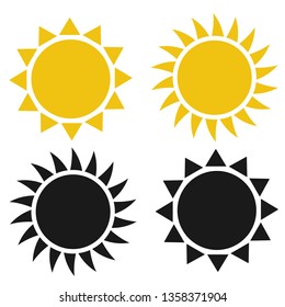 Flat sun icon. Sun pictogram. Trendy vector summer symbol for website design, web button, mobile app. Template vector illustration. 