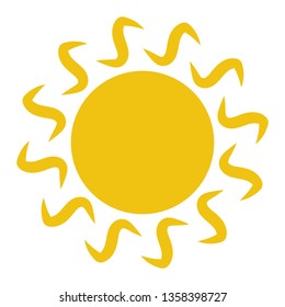 Flat sun icon. Sun pictogram. Trendy vector summer symbol for website design, web button, mobile app. Template vector illustration. 
