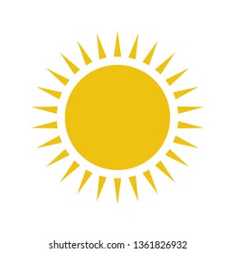 Flat sun icon. Sun pictogram. Trendy vector summer symbol for website design, web button, mobile app. Template vector illustration.