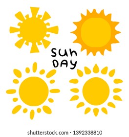 Flat sun icon. Sun pictogram. Trendy vector summer symbol for website design, web button, mobile app.