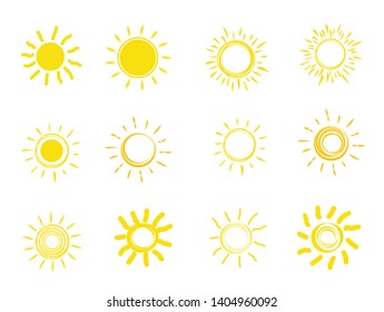 Flat sun icon. Sun pictogram. Trendy vector summer symbol for website design, web button, mobile app. Template vector illustration.