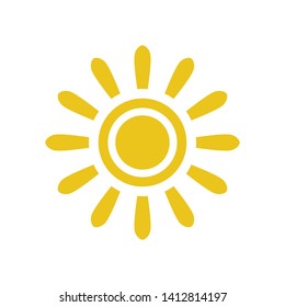 Flat sun icon. Sun pictogram. Trendy vector summer symbol for website design, web button, mobile app. Template vector illustration.
