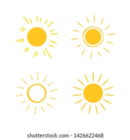 Flat sun icon. Sun pictogram. Trendy vector summer symbol for website design, web button, mobile app. Template vector illustration.