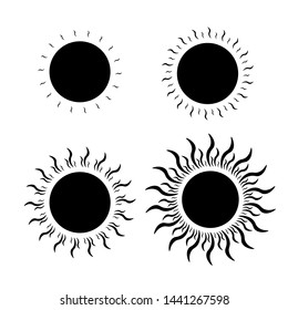 Flat sun icon. Sun pictogram. Trendy vector summer symbol for website design, web button, mobile app. Template vector illustration.