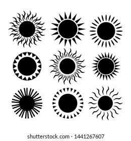 Flat sun icon. Sun pictogram. Trendy vector summer symbol for website design, web button, mobile app. Template vector illustration.