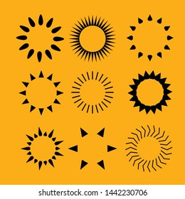 Flat sun icon. Sun pictogram. Trendy vector summer symbol for website design, web button, mobile app. Template vector illustration.