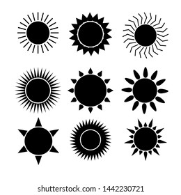 Flat sun icon. Sun pictogram. Trendy vector summer symbol for website design, web button, mobile app. Template vector illustration.