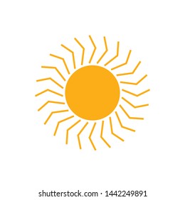 Flat sun icon. Sun pictogram. Trendy vector summer symbol for website design, web button, mobile app. Template vector illustration.
