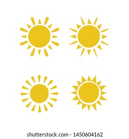Flat sun icon. Sun pictogram. Trendy vector summer symbol for website design, web button, mobile app. Template vector illustration.