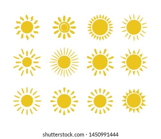 Flat sun icon. Sun pictogram. Trendy vector summer symbol for website design, web button, mobile app. Template vector illustration.