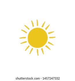 Flat sun icon. Sun pictogram. Trendy vector summer symbol for website design, web button, mobile app. Template vector illustration.
