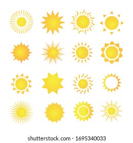 Flat sun icon. Sun pictogram. Trendy vector summer symbol for website design, web button, mobile app. Template vector illustration.