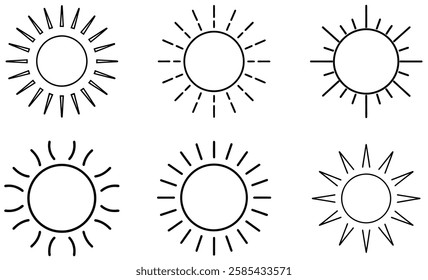 Flat Sun Icon with Rounded Corners,