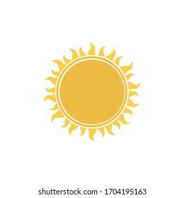 Flat sun Icon. Summer illustration. Sunlight symbol. Stock Vector illustration isolated on white background.