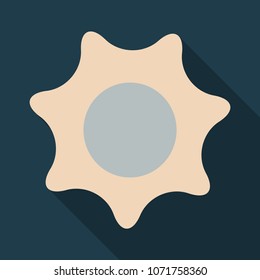 Flat sun Icon. Summer pictogram. Sunlight symbol. Vector illustration, EPS10.