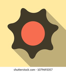 Flat sun Icon. Summer pictogram. Sunlight symbol. Vector illustration, EPS10.