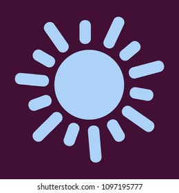 Flat sun Icon. Summer pictogram. Sunlight symbol. Vector illustration,