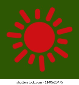 Flat sun Icon. Summer pictogram. Sunlight symbol. Vector illustration,